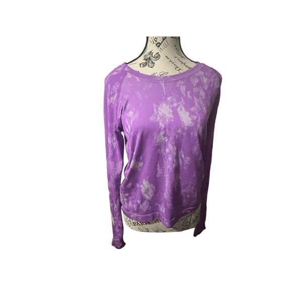 Lululemon Run Swiftly 2.0 Tech Long Sleeve Shirt Top Purple White Tie Dye Sz 10 - Picture 11 of 11